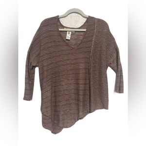 Democracy Mauve Brown Asymmetrical Sweater